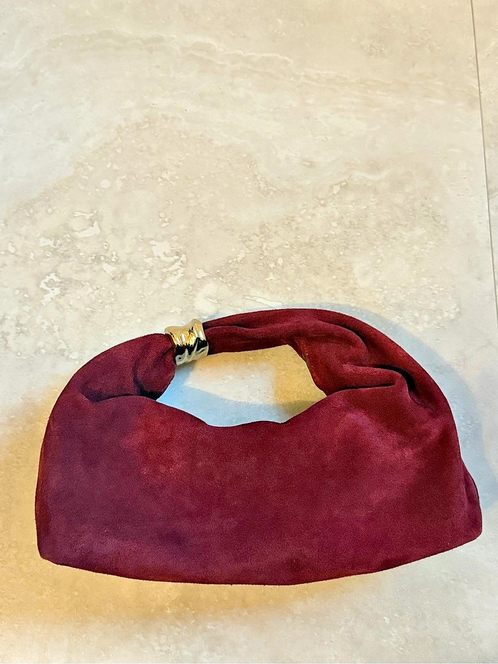 Madewell Mini Suede Ring Pouch Bag Cabernet